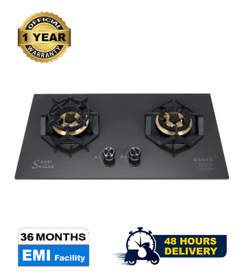 Buy Gazi Smiss Gas Stove High Quakity Ceramic Marble Double Burner GH-8203M Online at Best Price	
