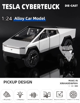 Buy 1:24 Scale Tesla Cyberpunk Pickup Truck Alloy Model Toys Simulation Vehicle Sound And Light Pull Back Collection Boys Decoration at Best Price In Bangladesh