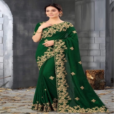 Picture of Georgette High Quality Embroidery Stylish Saree (SS-118)