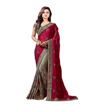 Picture of Georgette High Quality Embroidery Stylish Sharee (S-124)