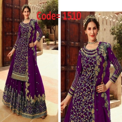 Picture of Maroon Georgette Embroidery Work Party Wear Party Dress For Women(1510)