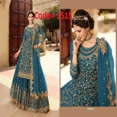 Picture of Maroon Georgette Embroidery Work Party Wear Party Dress For Women(1515)