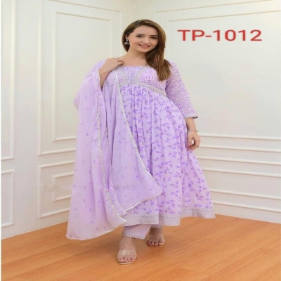 Picture of Most Valuable Exclusive Naira Cut Three Piece Super Hit Collection: Anarkali Three Piece Kamiz, Selwar, Dupatta Set for a Stylish Look(1012)