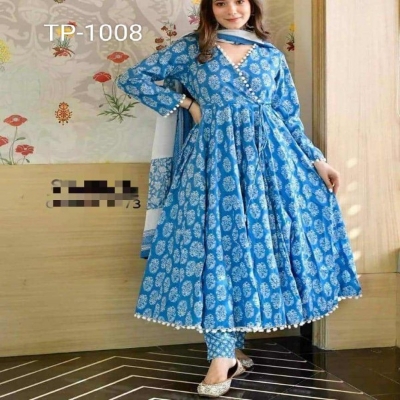 Picture of Cotton Unstitched Screen Print Exclusive, Stylist, Fashionable Three Piece For Woman(TP-1008)