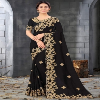 Picture of Georgette High Quality Embroidery Stylish Sharee (SS-119)