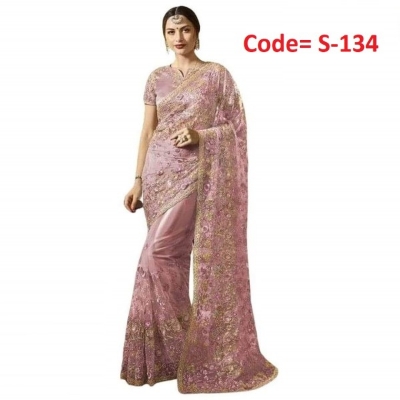 Picture of Georgette High Quality Embroidery Stylish Sharee (S-134)