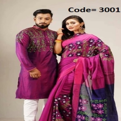 Picture of Block Printed Dhupian Silk Couple Set ( 3001 )