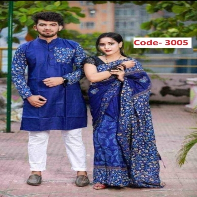 Picture of Block Printed Dhupian Silk Couple Set ( 3005 )