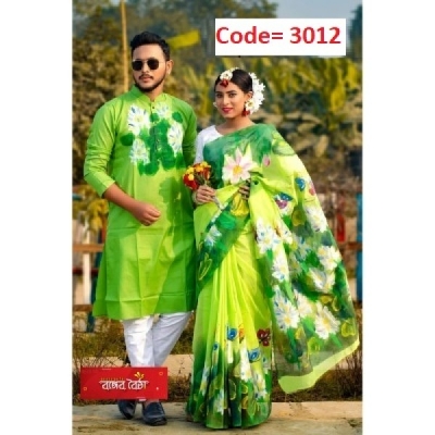 Picture of Block Printed Dhupian Silk Couple Set ( 3012 )