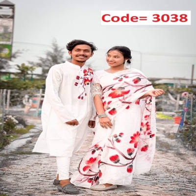Picture of Block Printed Dhupian Silk Couple Set (3038)