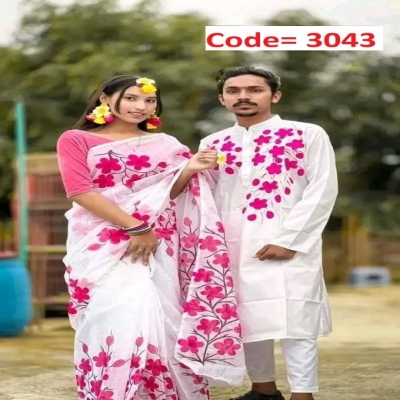 Picture of Block Printed Dhupian Silk Couple Set (3043)