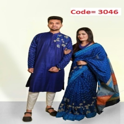 Picture of Block Printed Dhupian Silk Couple Set (3046)