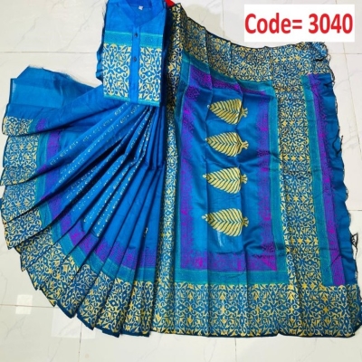 Picture of Block Printed Dhupian Silk Couple Set (3040)
