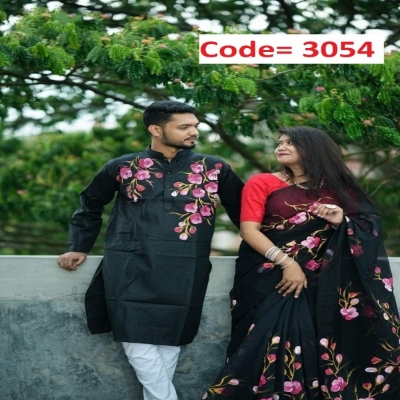 Picture of Block Printed Dhupian Silk Couple Set (3054)