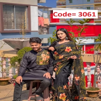 Picture of Block Printed Dhupian Silk Couple Set (3061)