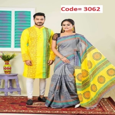 Picture of Block Printed Dhupian Silk Couple Set (3062)