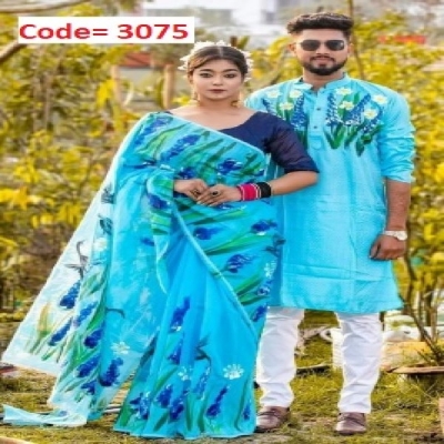 Picture of Block Printed Dhupian Silk Couple Set (3075)