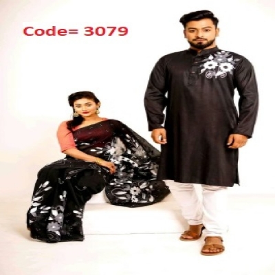 Picture of Block Printed Dhupian Silk Couple Set (3079)