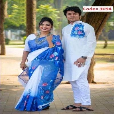 Picture of Block Printed Dhupian Silk Couple Set (3094)