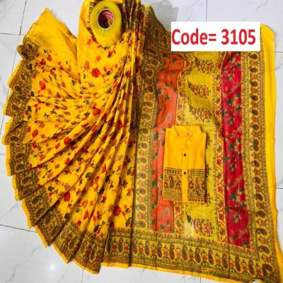 Picture of Block Printed Dhupian Silk Couple Set (3105)