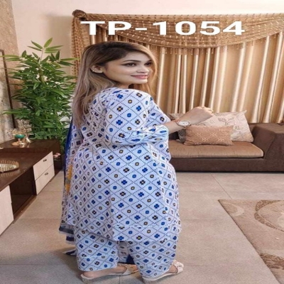 Picture of New Exclushive Collection High Qualitiey Cotton Printed Three Piece For Women - 3 Pice Dress(1054)