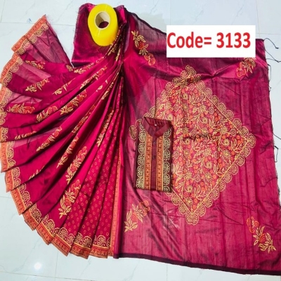 Picture of Block Printed Dhupian Silk Couple Set (3133)