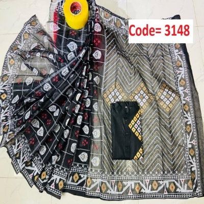 Picture of Block Printed Dhupian Silk Couple Set (3148)