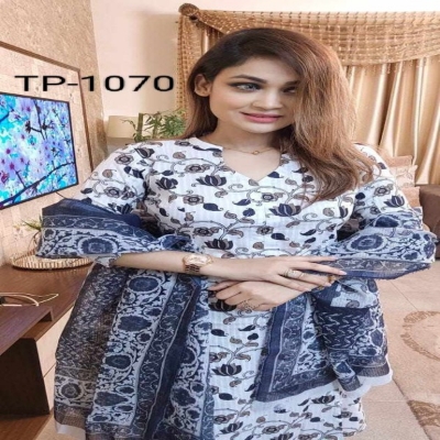 Picture of New exclusive Rangdhonu designed VIP Linen Amburtari Les Work 3 Piece For Stylish Women/Girls (1070)
