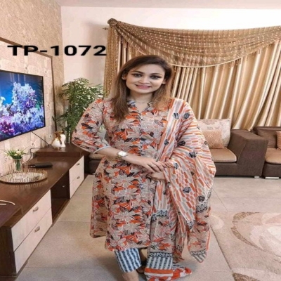 Picture of New exclusive Rangdhonu designed VIP Linen Amburtari Les Work 3 Piece For Stylish Women/Girls(1072)