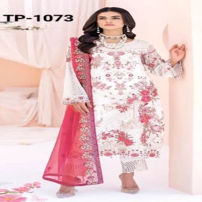 Picture of New exclusive Rangdhonu designed VIP Linen Amburtari Les Work 3 Piece For Stylish Women/Girls(1073)