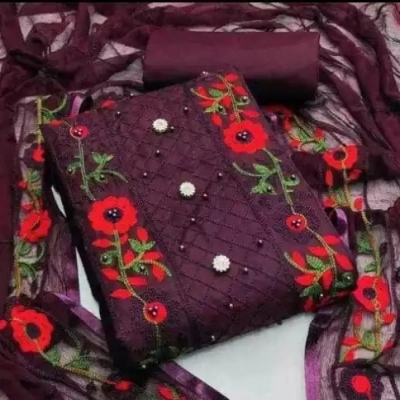 Picture of New exclusive Rangdhonu designed VIP Linen Amburtari Les Work 3 Piece For Stylish Women/Girls AR-115