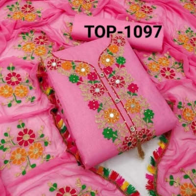 Picture of New exclusive Rangdhonu designed VIP Linen Amburtari Les Work 3 Piece For Stylish Women/Girls(1097)