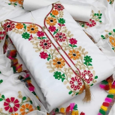 Picture of New exclusive Rangdhonu designed VIP Linen Amburtari Les Work 3 Piece For Stylish Women/Girls AR-130