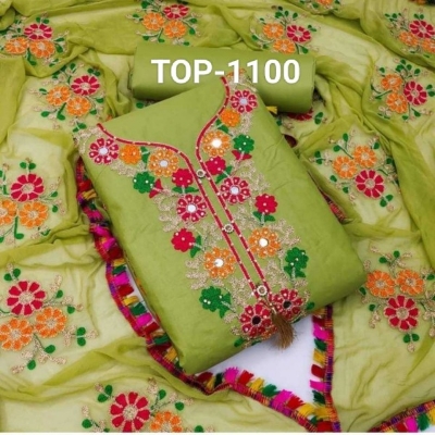 Picture of New exclusive Rangdhonu designed VIP Linen Amburtari Les Work 3 Piece For Stylish Women/Girls(1100)