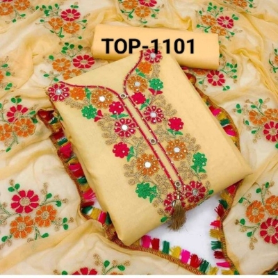 Picture of New exclusive Rangdhonu designed VIP Linen Amburtari Les Work 3 Piece For Stylish Women/Girls(1101)