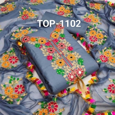 Picture of New exclusive Rangdhonu designed VIP Linen Amburtari Les Work 3 Piece For Stylish Women/Girls(1102)