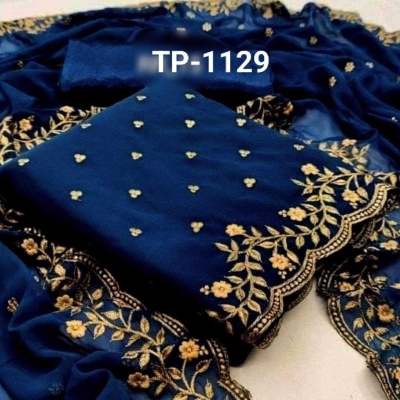 Picture of New exclusive Rangdhonu designed VIP Linen Amburtari Les Work 3 Piece For Stylish Women/Girls(1129)