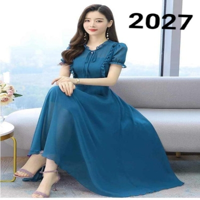 Picture of New Attractive Georjet Exclusive designed Gown 1piece long kurti For Stylish Women / Girls(2027)