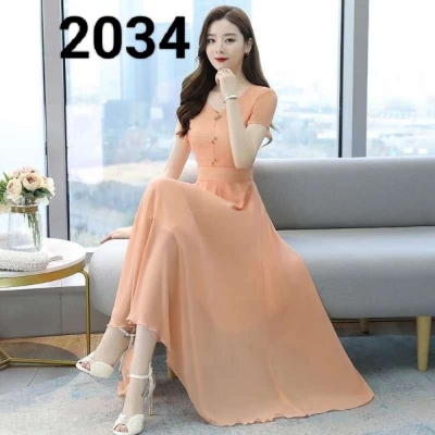 Picture of New Attractive Georjet Exclusive designed Gown 1piece long kurti For Stylish Women / Girls(2034)