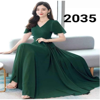 Picture of New Attractive Georjet Exclusive designed Gown 1piece long kurti For Stylish Women / Girls(2035)