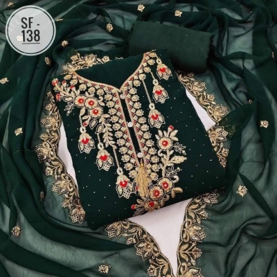 Picture of Embroidery & Stone Work Georgette Kameez Four Peace(GR-103)