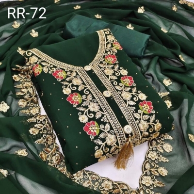 Picture of Embroidery & Stone Work Georgette Kameez Four Peace (GR-113)