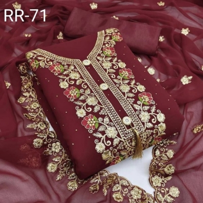 Picture of Embroidery & Stone Work Georgette Kameez Four Peace (GR-115)