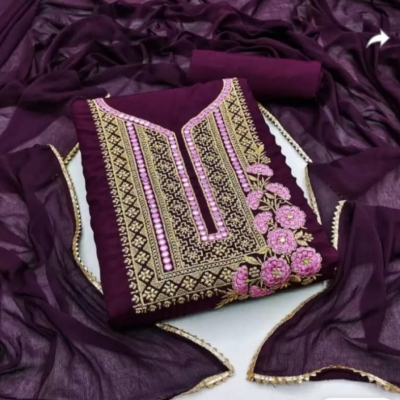 Picture of Embroidery & Stone Work Georgette Kameez Four Peace (GR-126)