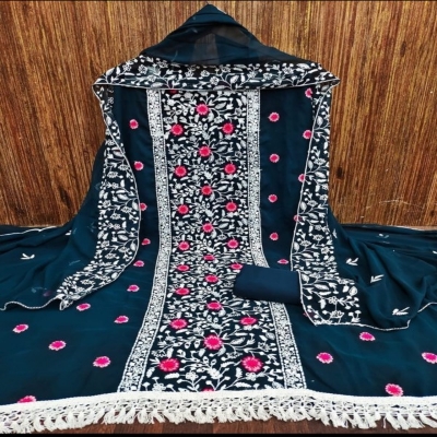 Picture of Embroidery & Stone Work Georgette Kameez Four Peace (GR-133)