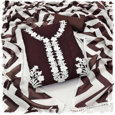 Picture of Joypuri Color Ari Work linen Stylish Gorgeous Three Piece Shalwar Kamiz Dresses(AR-106)