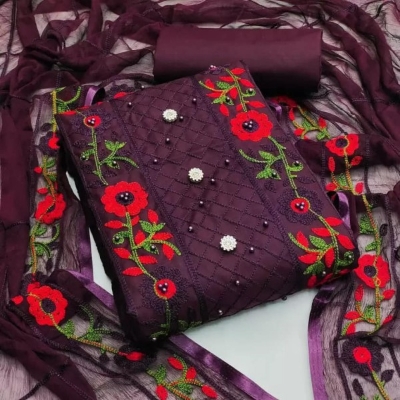 Picture of Ari Work embodari Cotton Stylish Gorgeous Three Piece Shalwar Kamiz Dresses(AR-115)