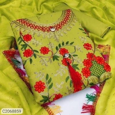 Picture of Ari Work embodari Cotton Stylish Gorgeous Three Piece Shalwar Kamiz Dresses(AR-117)