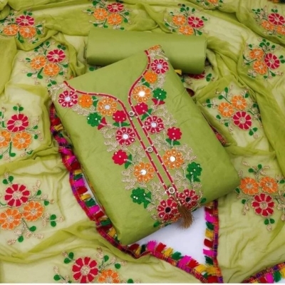 Picture of Ari Work embodari Cotton Stylish Gorgeous Three Piece Shalwar Kamiz Dresses(AR-129)