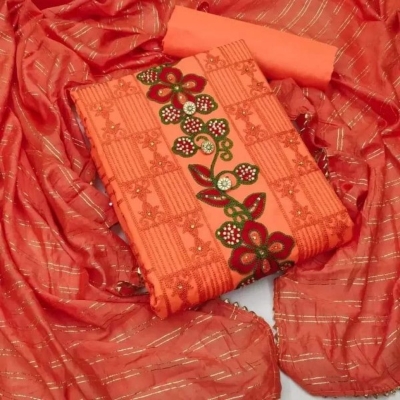 Picture of Ari Work embodari LINEN Stylish Gorgeous Three Piece Shalwar Kamiz Dresses(AR-151)